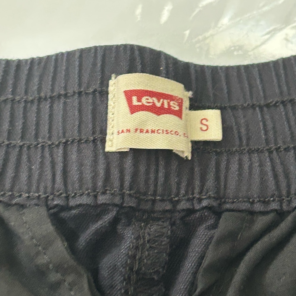 Levi's Black Elastic Waistband Zipper Joggers Pants Women Size S Small - Picture 2 of 5